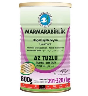 Marmarabirlik Black Olives S Low Salt 6/800 gr