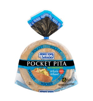 Kontos Pocket Pita White 6" 12/6pk