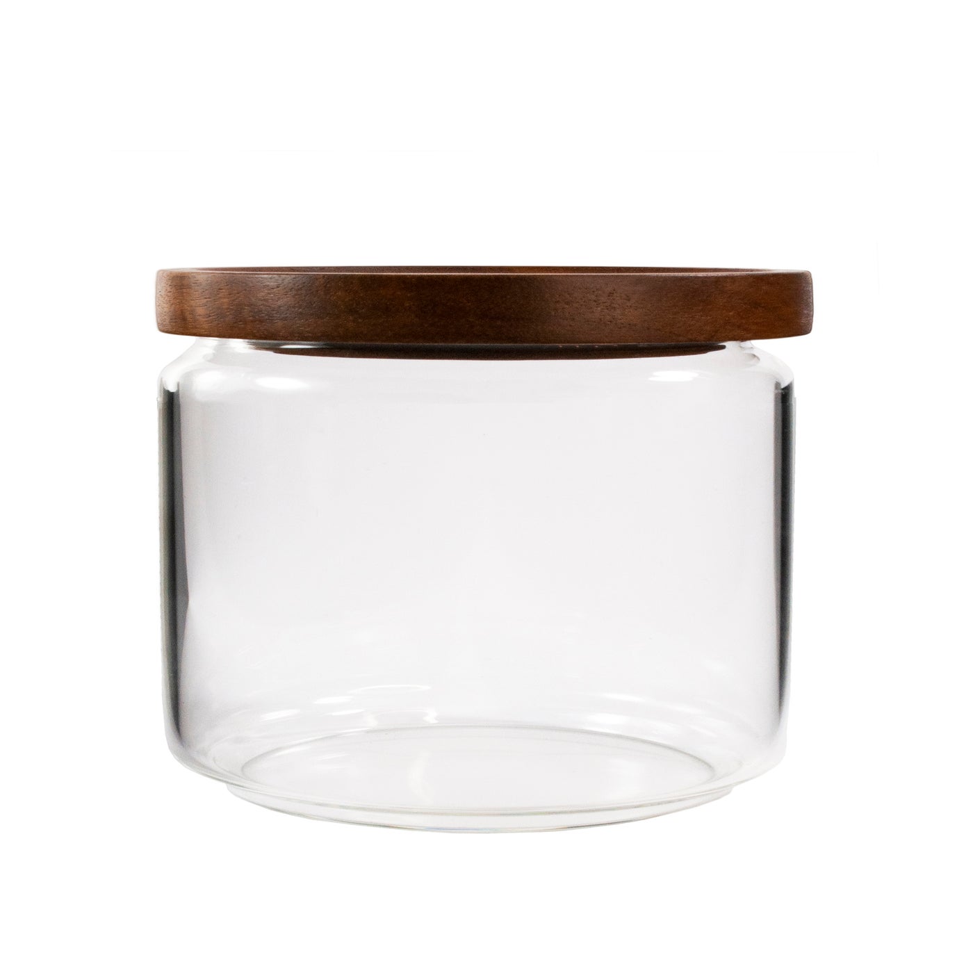 Canister Glass Kitchen Canisters with Airtight Acacia Lid, Tall