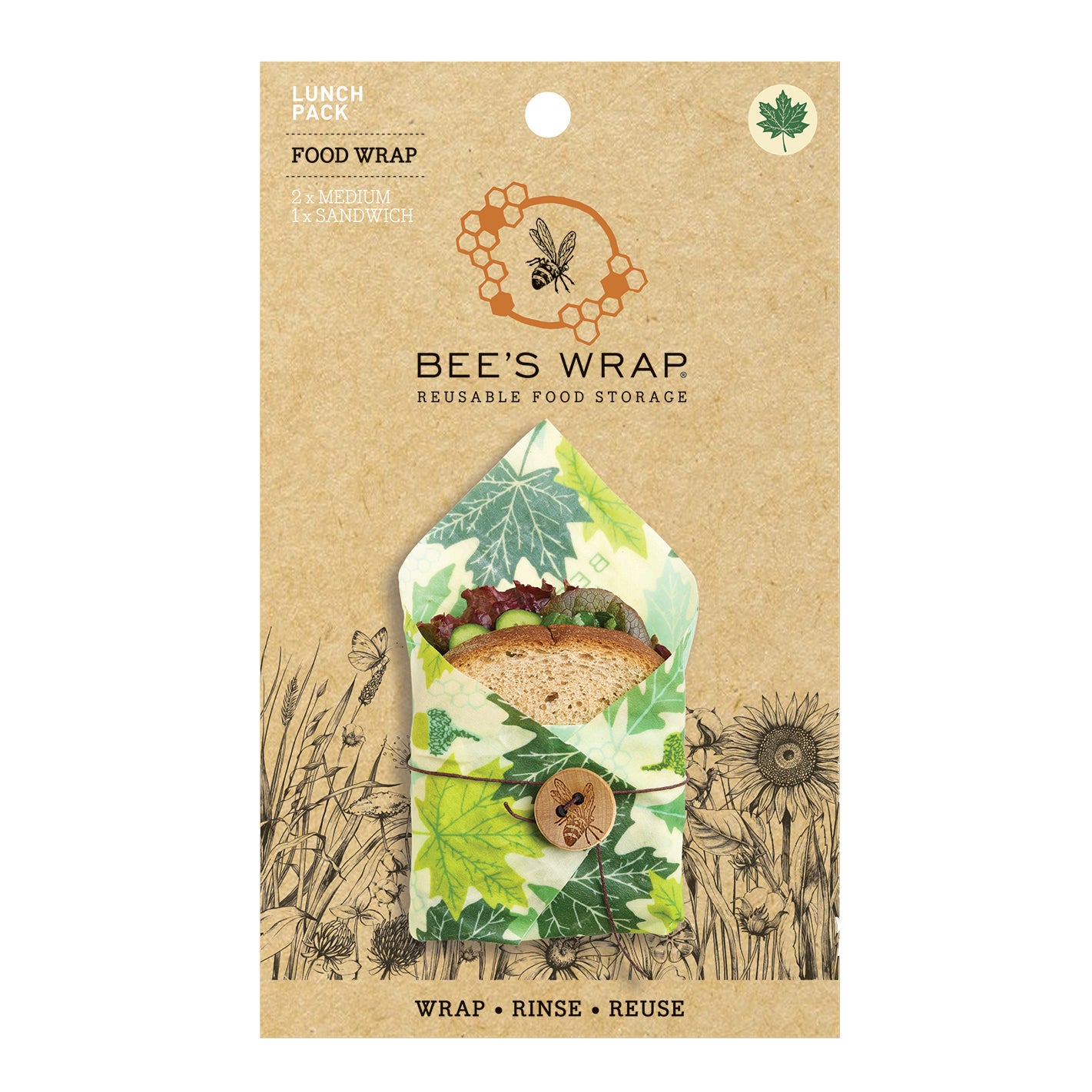 FOREST FLOOR Lunch Pack 3/ST - bees wrap