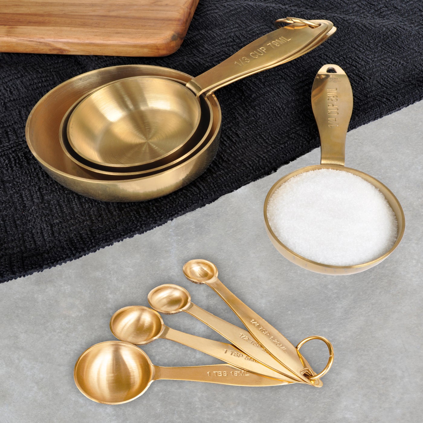 Stainless Steel Measuring Spoons in Gold, Set of 4 – C by M Creative