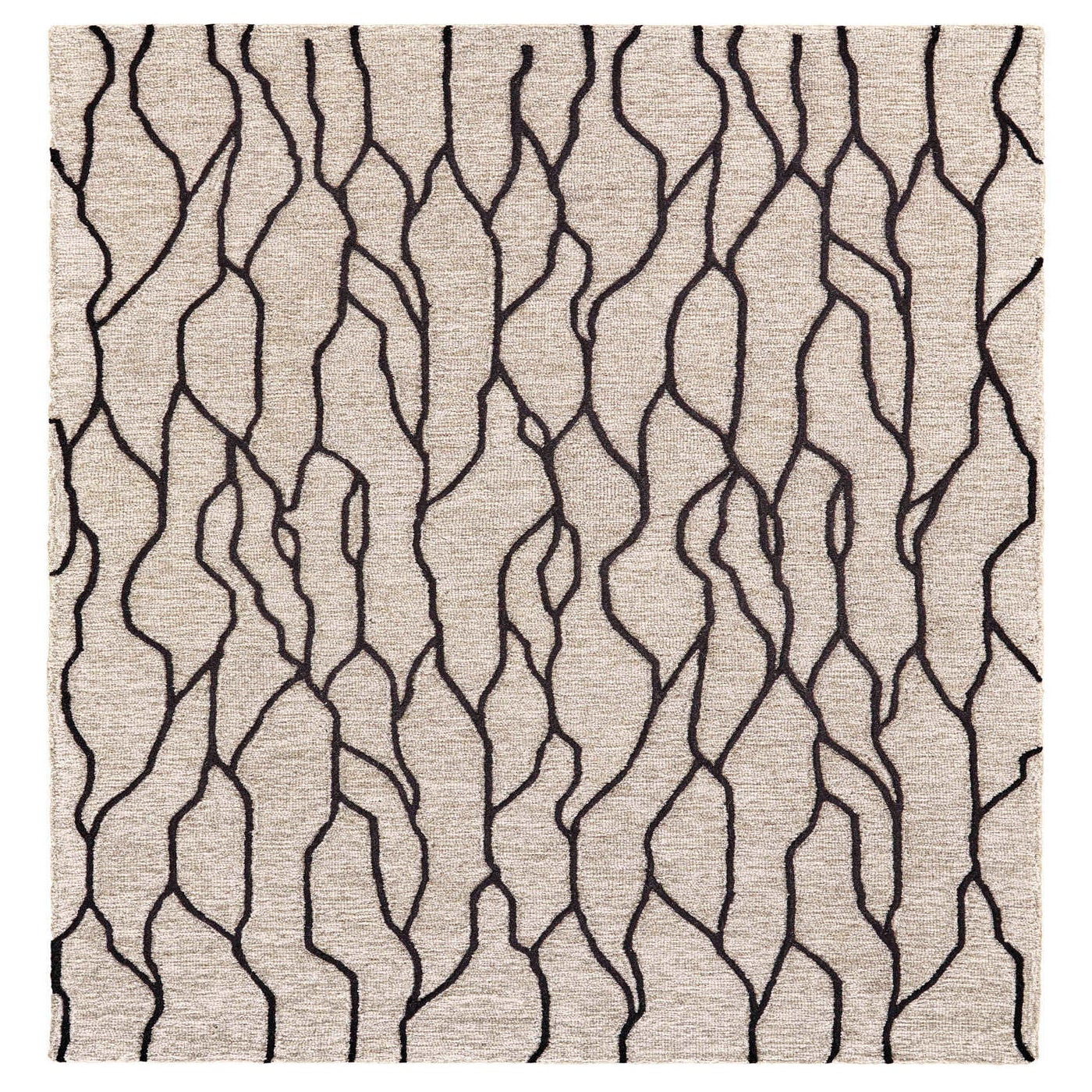 Hand-Made Taupe/ Gray Wool/ Art Silk Textured Rug (2X3) - - 8571771