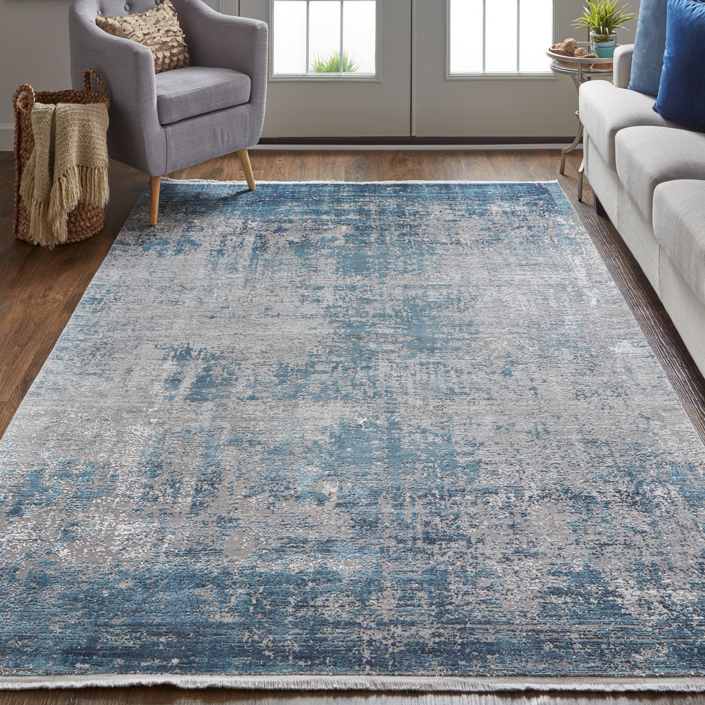 Feizy Gaspar 39KTF Gray/Blue Area Rug 10 ft. 4 in. x 13 ft. 6 in. Rectangle