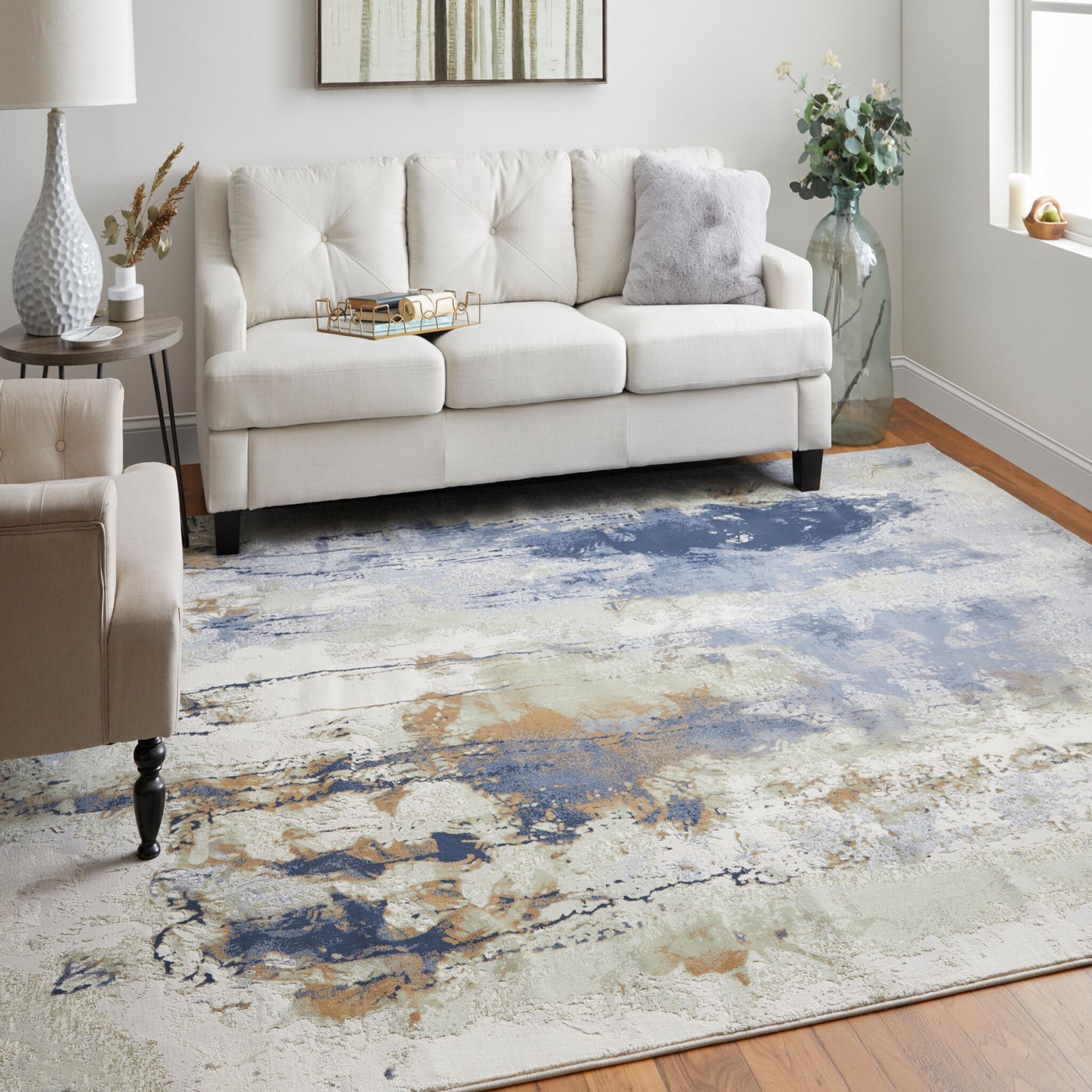 Feizy Rugs Aura 10' x 13'2 Beige and Gray Area Rug