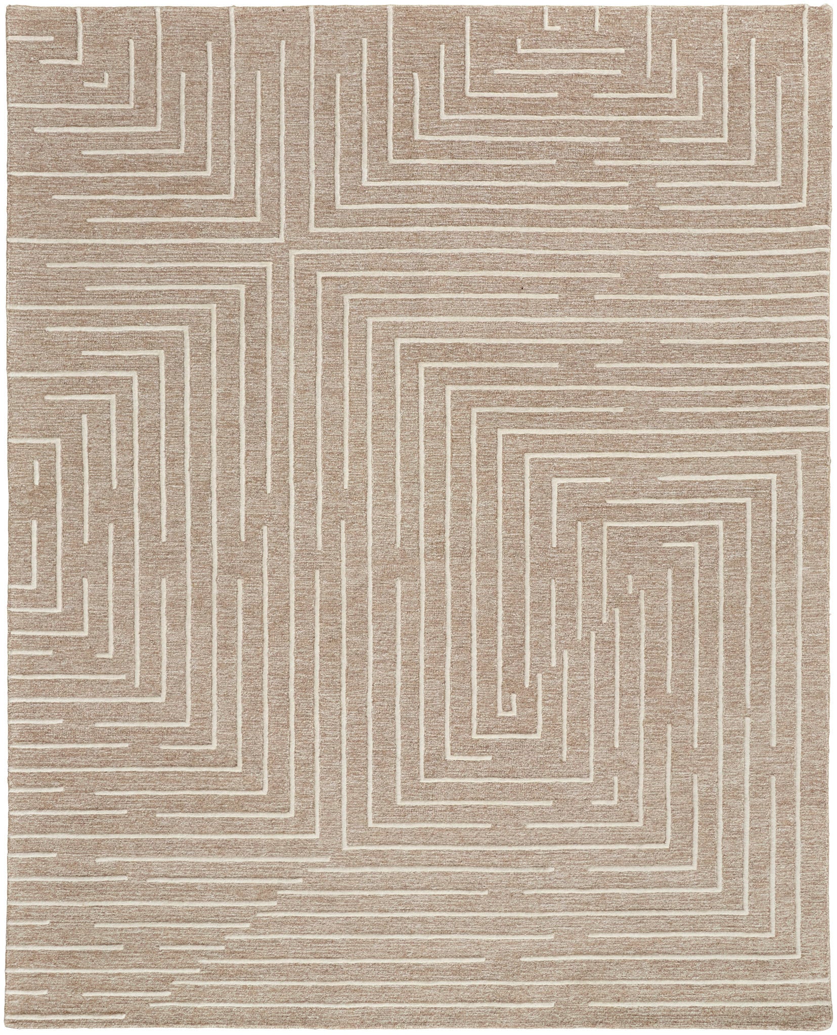 Feizy - Asher Industrial Geometric, Taupe/Gray/Ivory, 2' x 3