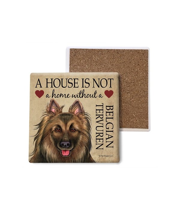 A house is not a home without a Belgian Tervuren - Stone Coasters