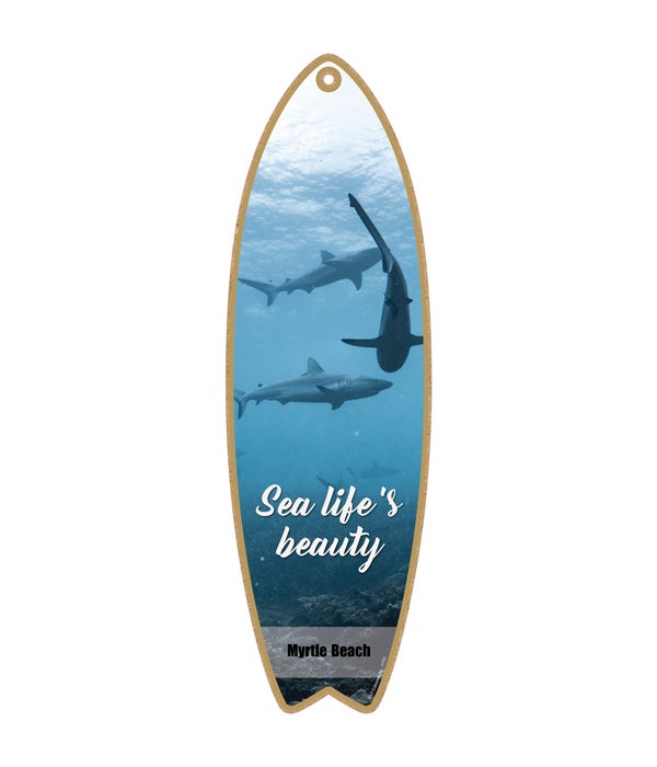 sharks (3) swimming - "Sea life's beauty" Surfboard
