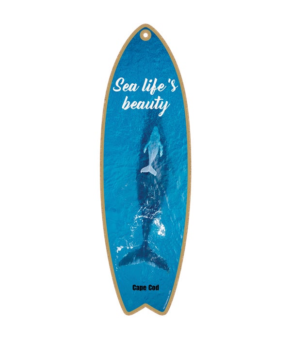 whale swimming with baby whale - "Sea life's beauty" Surfboard