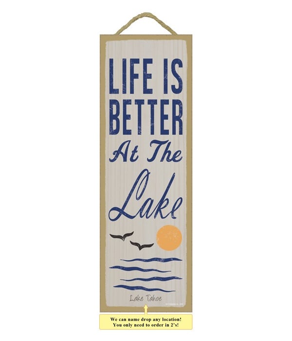 Life is better at the lake (water, sun & bird image)