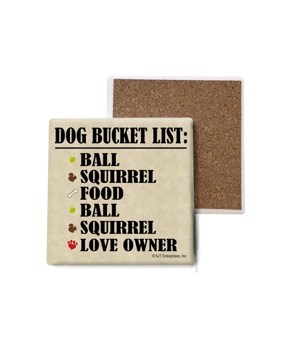 Dog Bucket List: Ball, Squirrel, Food, B