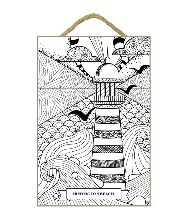Lighthouse Coloring Wood Plaque 7x10.5