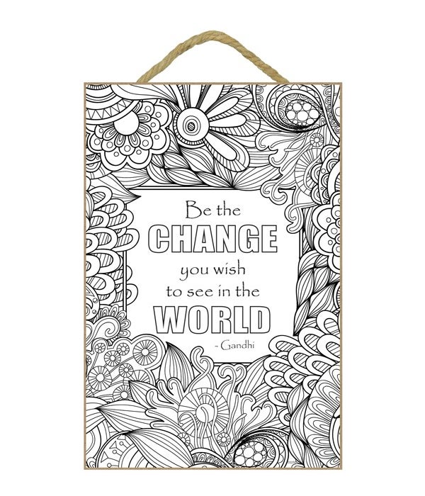 Change The World Coloring Plaque 7x10.5"