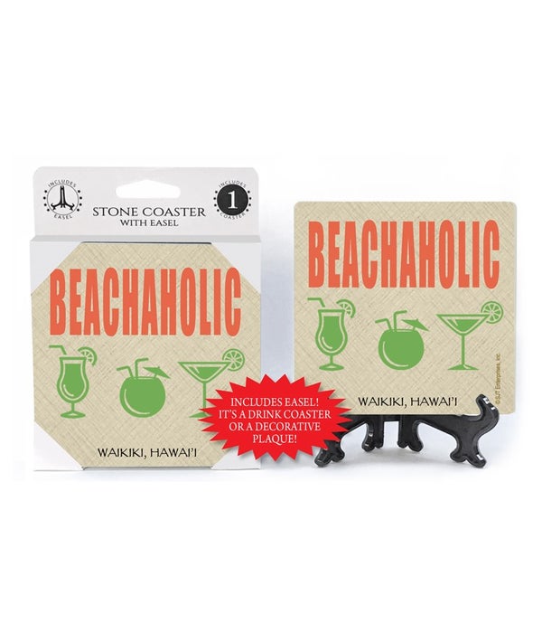 Beachaholic -1 Pack Stone Coaster