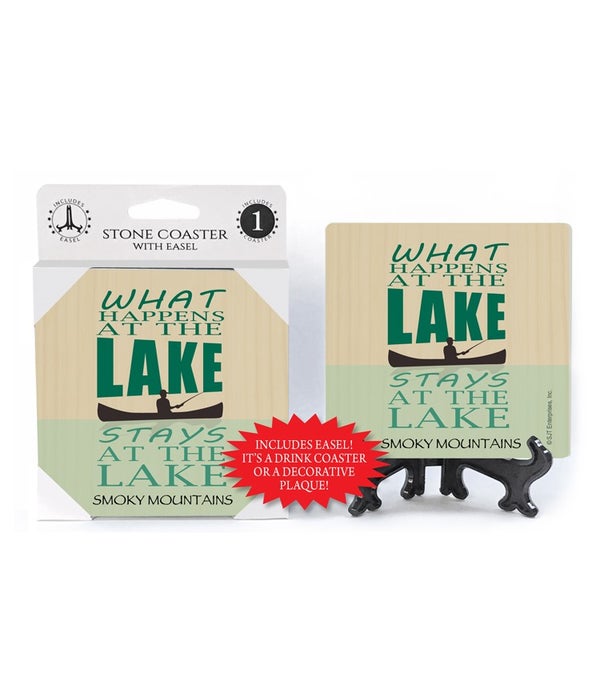 What happens at the lake, stays at the lake-1 pack stone coaster