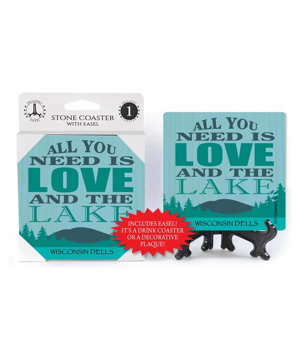 All you need is love and the lake-1 pack stone coaster