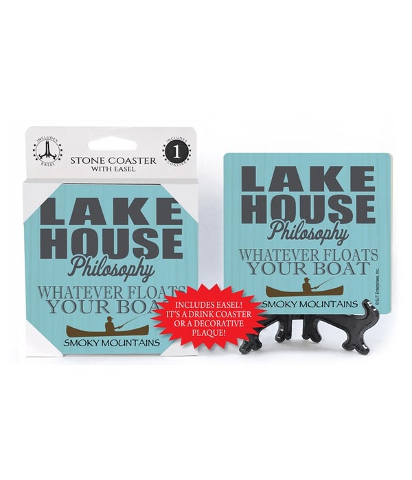 Lake house philosophy: Whatever floats your boat -1 pack stone coaster