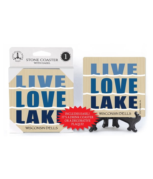 Live. Love. Lake.-1 pack stone coaster