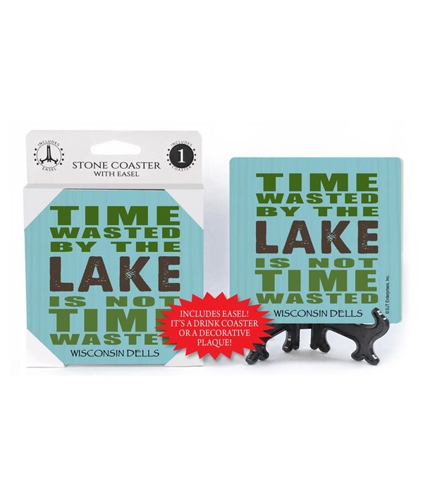 Time wasted by the lake is not wasted time-1 pack stone coaster
