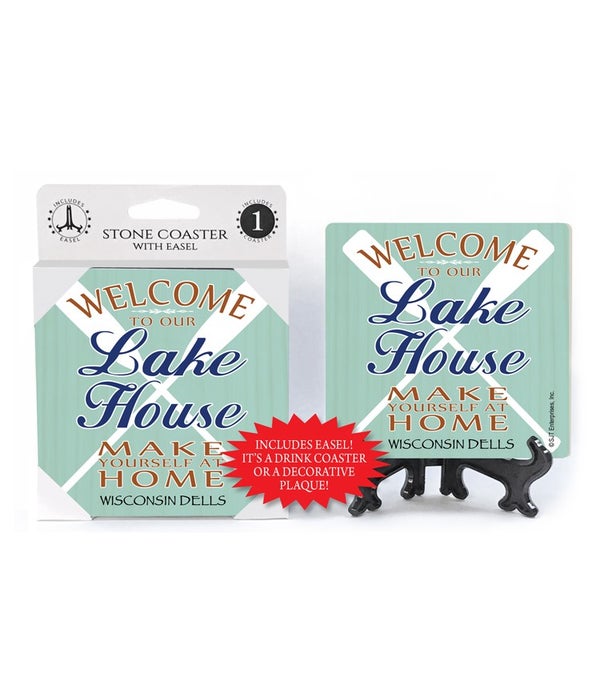Welcome to our lake house.  Make yourself at home-1 pack stone coaster