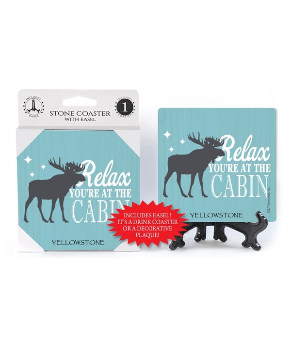 Relax you're at cabin (moose) coaster 1p
