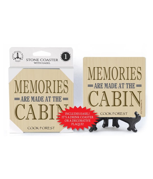 Memories are made at the cabin-1 pack stone coaster