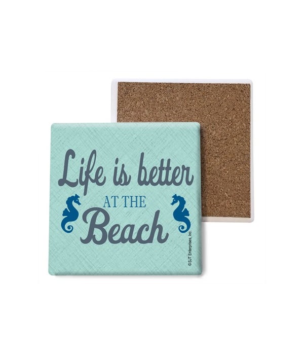 Life is better at the beach - sea horse