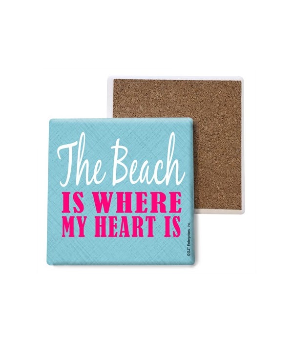 The beach is where my heart is - Pink wr