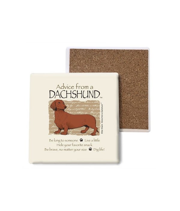 Advice from a Dachshund Stone Coasters