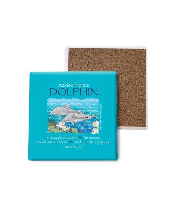 Advice from a Dolphin Stone Coasters
