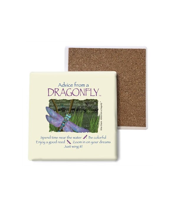 Advice from a Dragonfly Stone Coasters