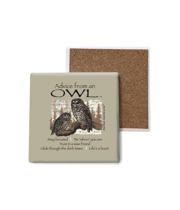 Advice from an Owl Stone Coasters