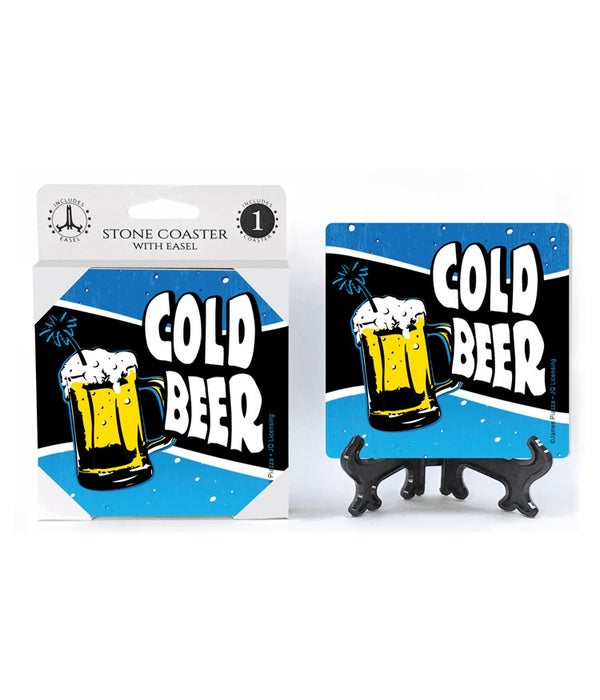 Cold Beer -1 pack stone coaster