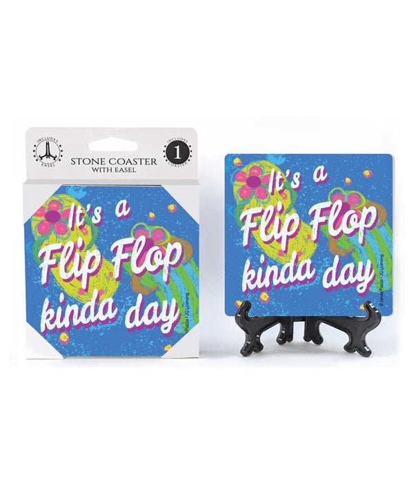 It's a flip flop kinda day -1 pack stone coaster