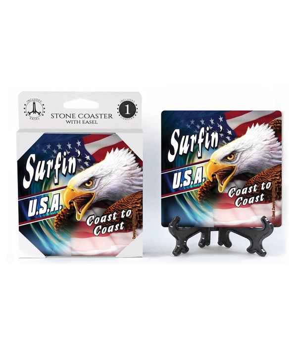 Surfin' USA  -1 pack stone coaster