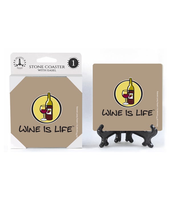 Wine is Life -1 pack stone coaster