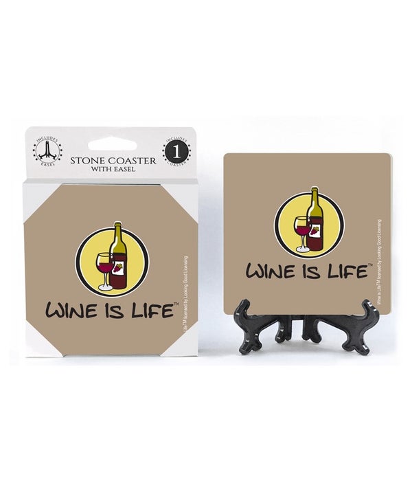 Wine is Life - Logo with wine bottle and