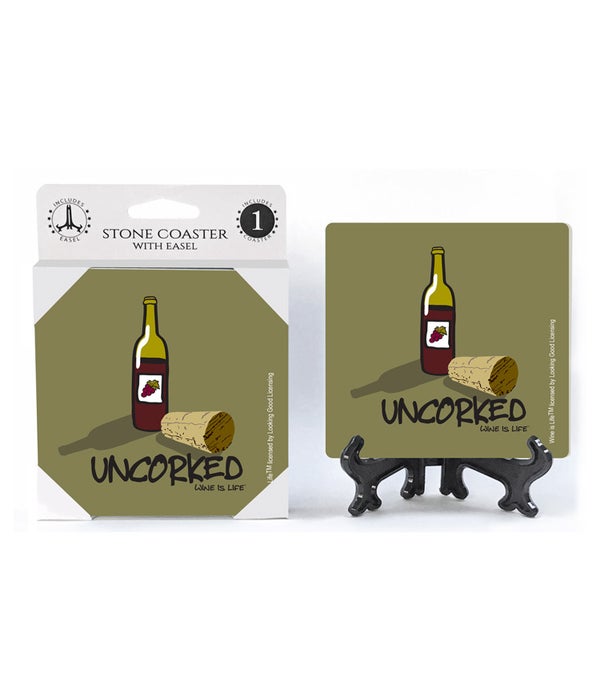 Uncorked -1 pack stone coaster