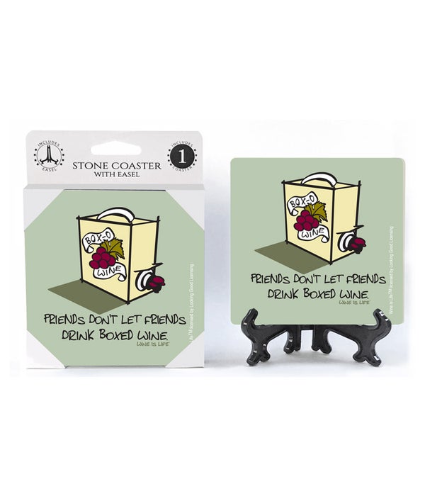 Friends don't let friends drink boxed wine -1 pack stone coaster