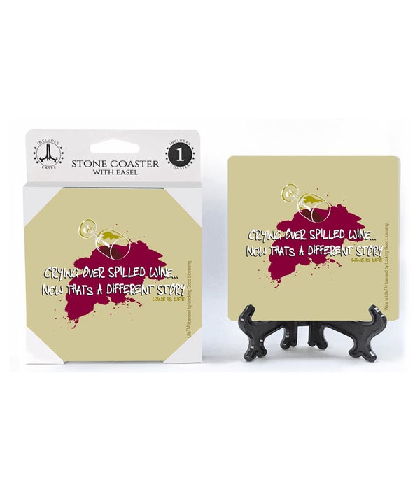 Crying over spilled wine now that's a different story -1 pack stone coaster