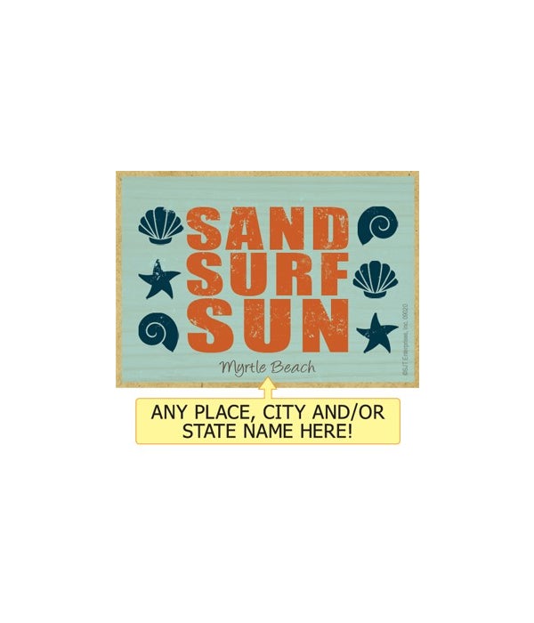 Sand surf sun Magnet