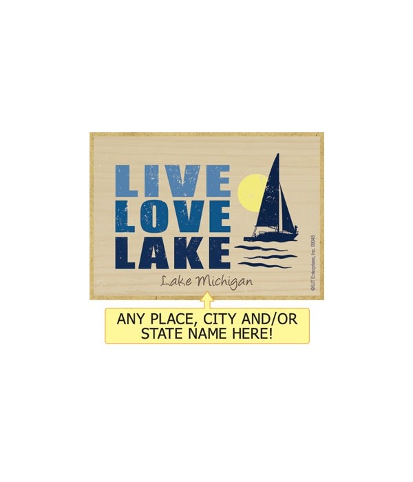 Live love lake-Wooden Magnet