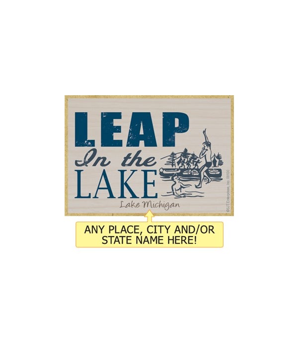 Leap in the lake-Wooden Magnet