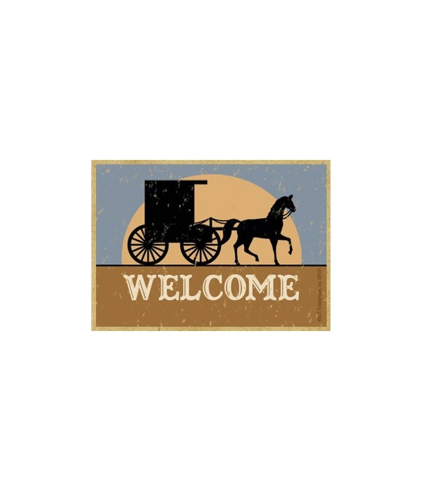 WELCOME (horse and buggy silhouette)