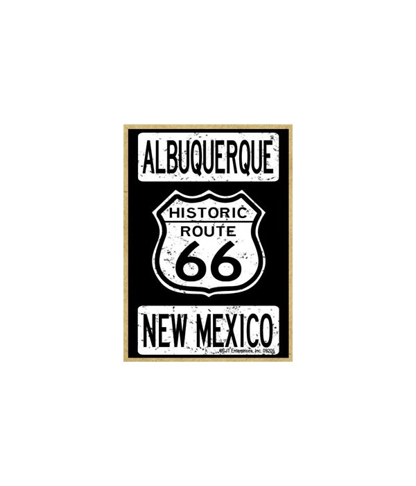 Route 66-Albuquerque, New Mexico-Wooden Magnet