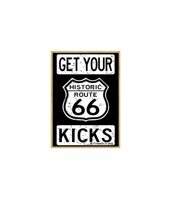 Historic Route 66-Get Your Kicks-Wooden Magnet