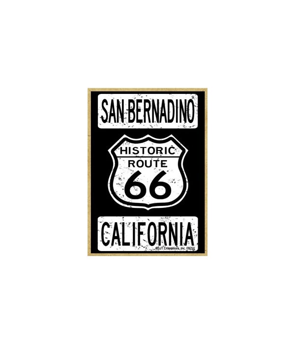 Historic Route 66-San Bernadino, California-Wooden Magnet