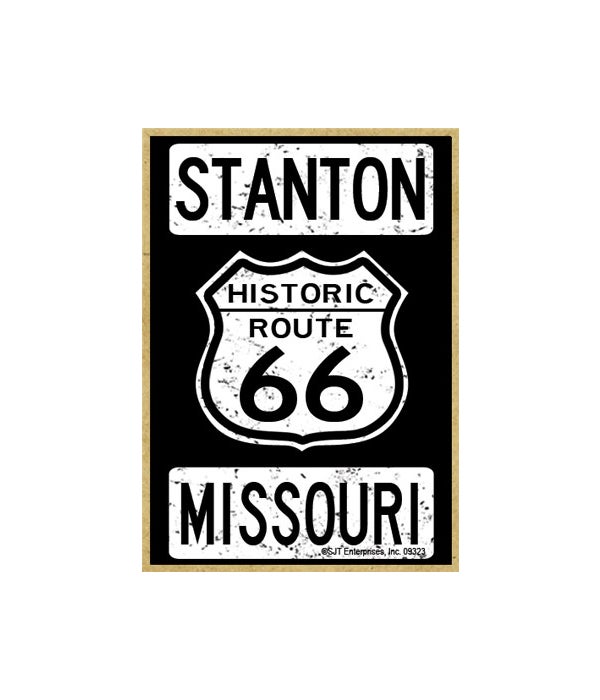 Route 66-Stanton, Missouri-Wooden Magnet