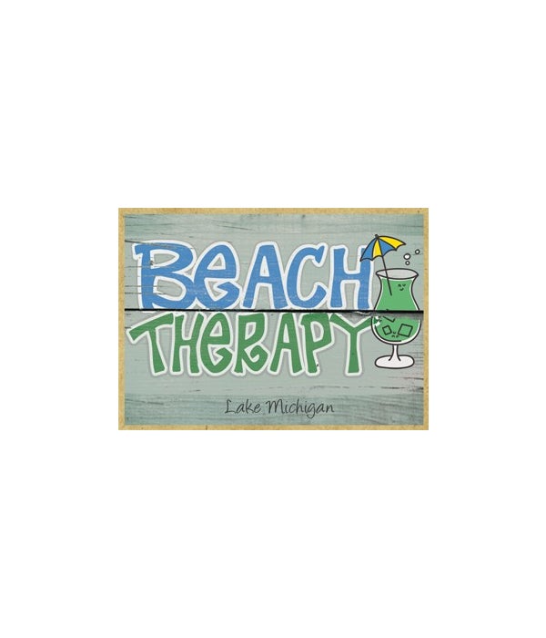 Beach Therapy - green cocktail Magnet