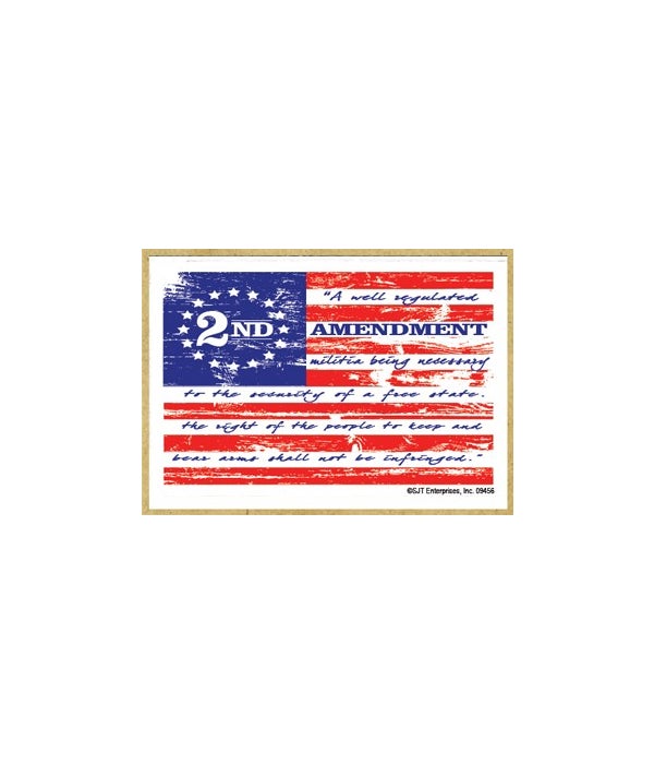 2nd Amendment flag-Wood Magnet