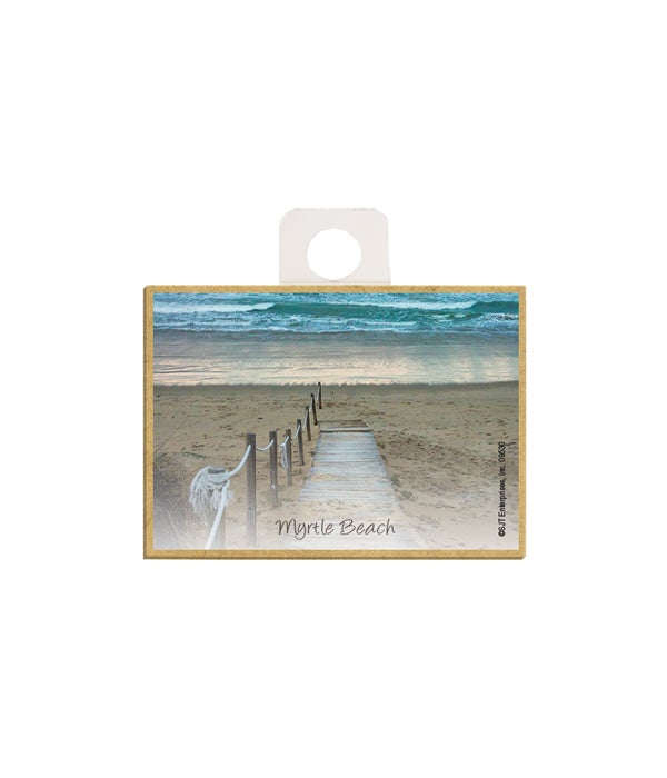 boardwalk down to the beach  2.5 x 3.5 wooden magnet